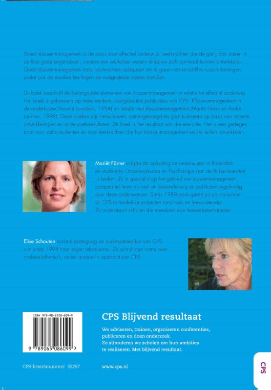 Klassenmanagement in de basisschool Klassenmanagement in de basisschool achterkant