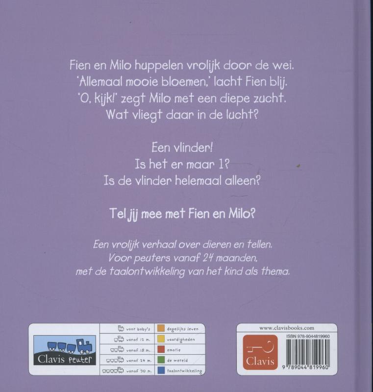 Diertjes tellen met Fien en Milo / Fien en Milo achterkant