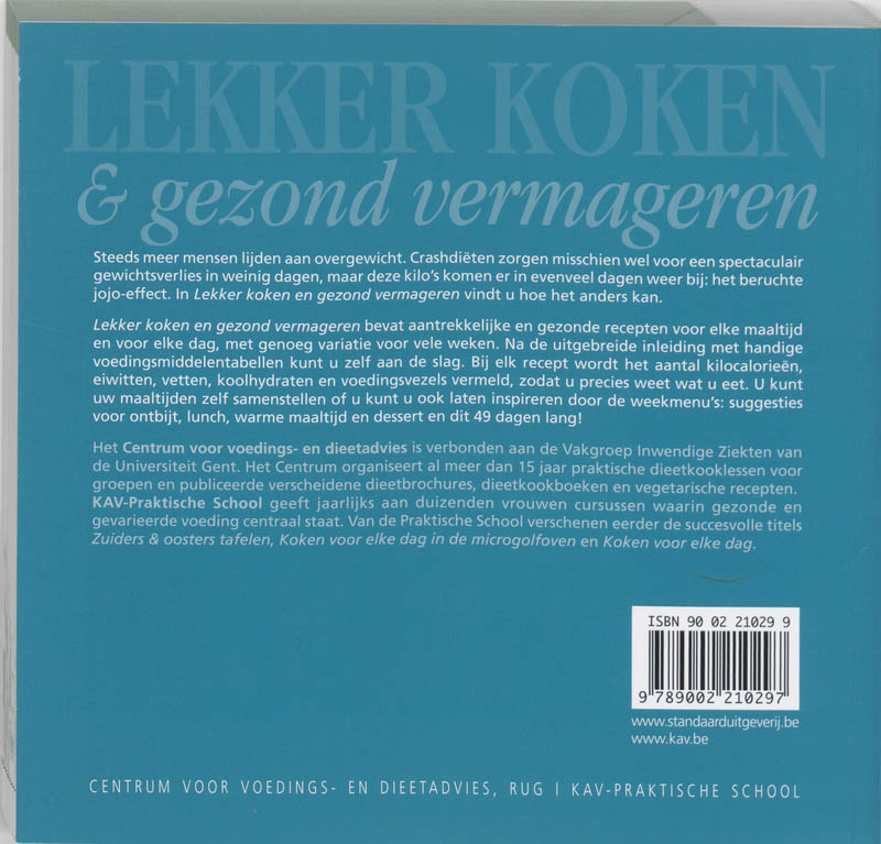 Lekker koken & gezond vermageren - A. Notte-De Ruyter achterkant