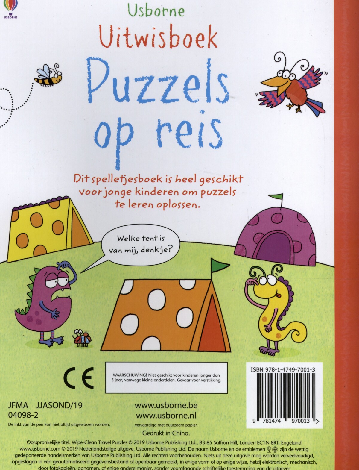 Uitwisboek Puzzels op reis achterkant