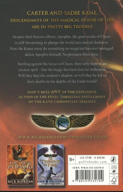 The Serpent's Shadow / The Kane Chronicles / 3 achterkant