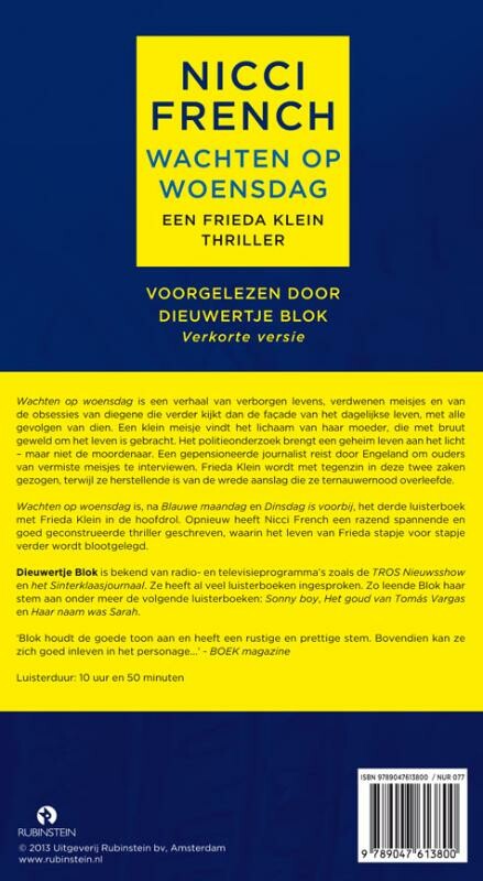 Wachten op woensdag / Frieda Klein / 3 achterkant
