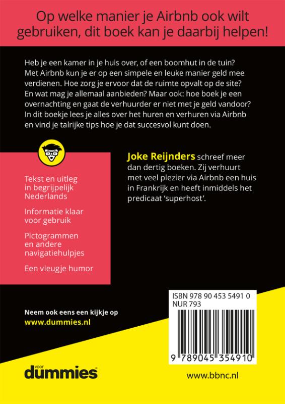 De kleine Airbnb voor Dummies / Voor Dummies achterkant