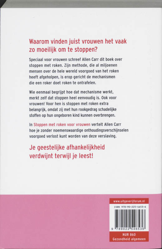 Stoppen Met Roken Voor Vrouwen achterkant