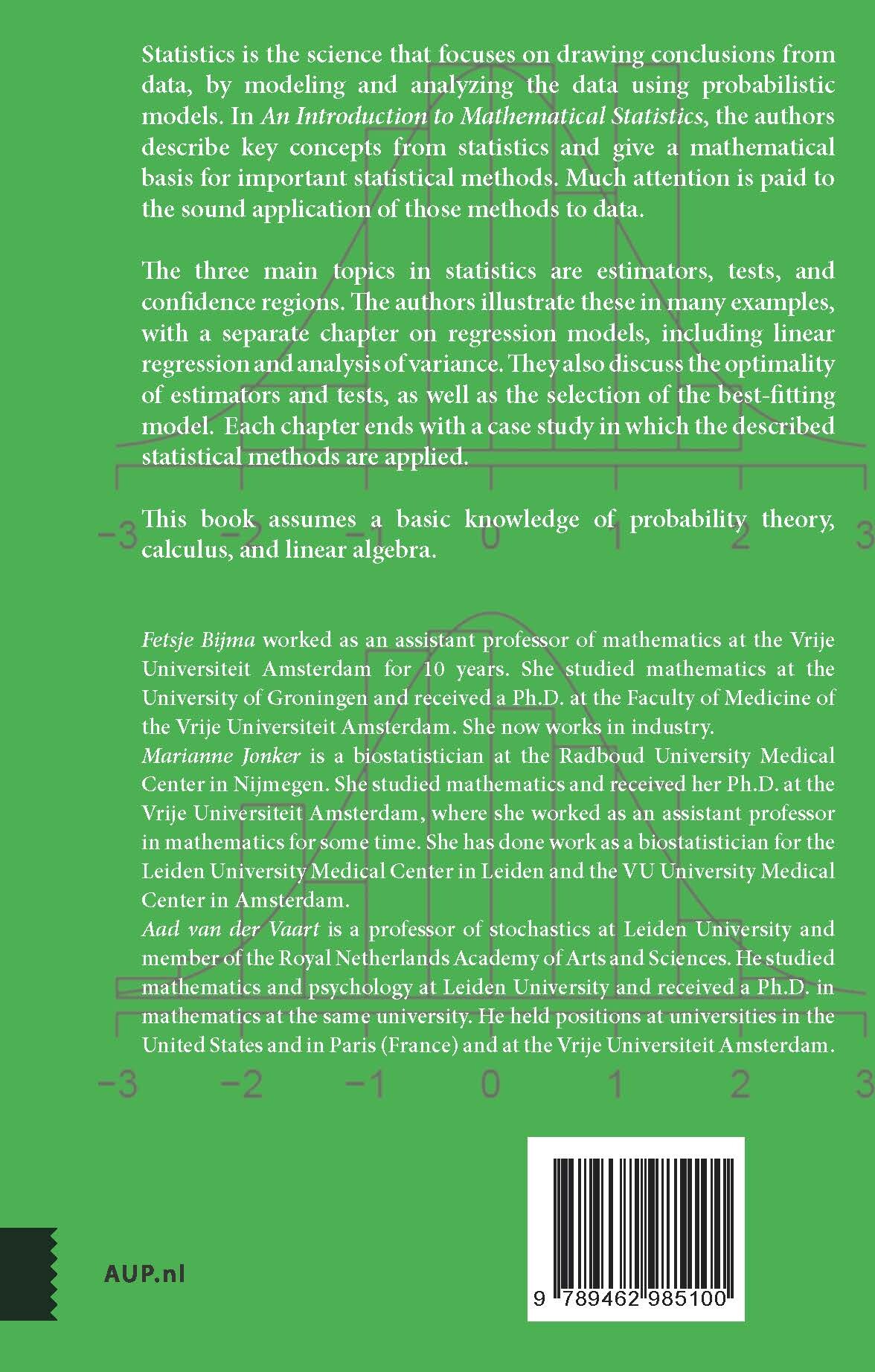 An introduction to mathematical statistics achterkant