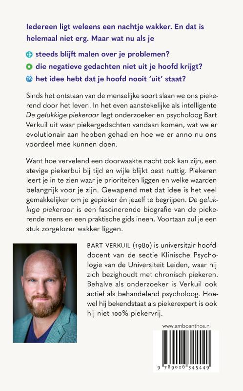 De gelukkige piekeraar achterkant