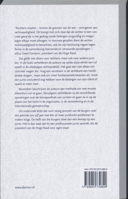 Ethiek in de rechtspraktijk achterkant