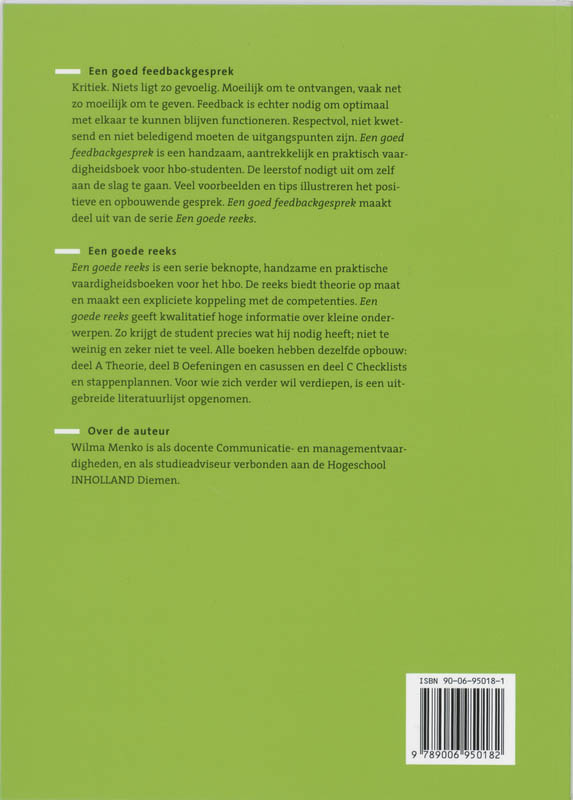 Een goed feedbackgesprek Een goed feedbackgesprek achterkant