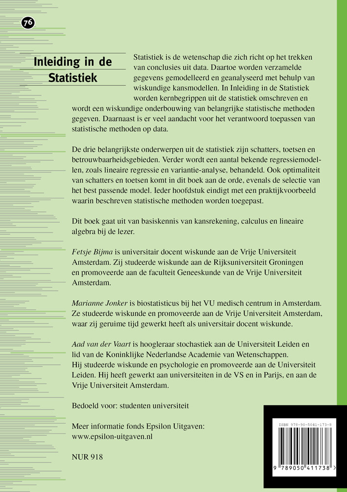 Inleiding in de statistiek / Epsilon uitgaven / 76 achterkant