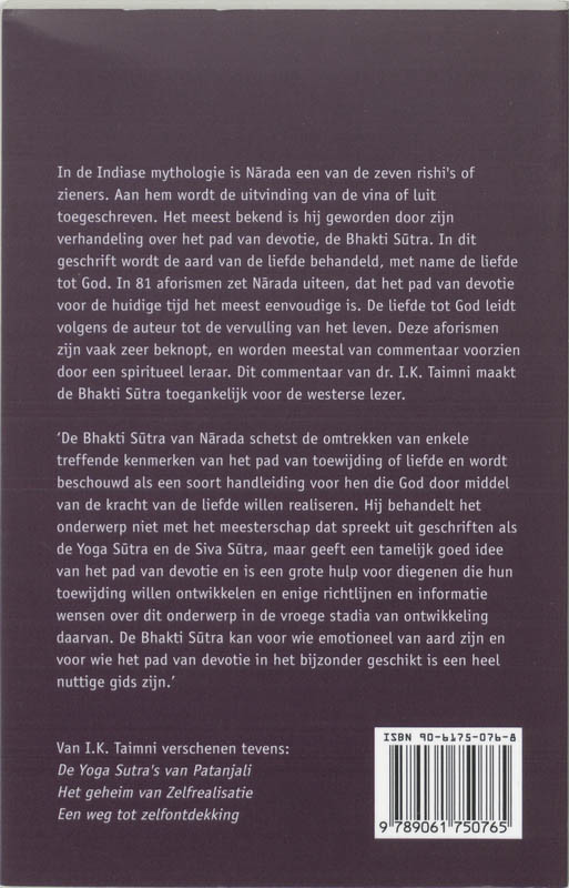 ZELF-REALISATIE DOOR LIEFDE achterkant