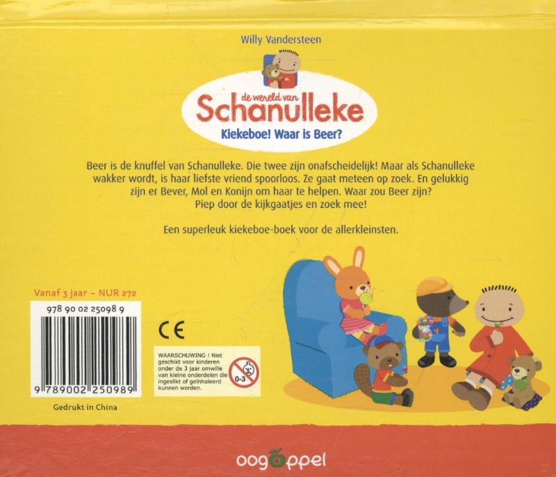 Het kiekeboe-koffertje van Schanulleke / Schanulleke Het kiekeboe-koffertje van Schanulleke / Schanulleke achterkant