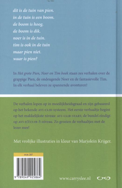 Het grote Pien, Noer en Tim boek achterkant