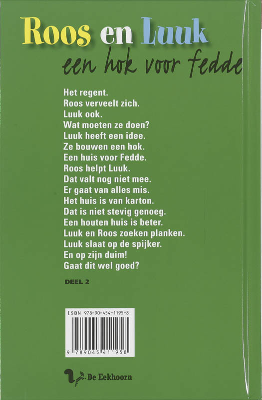 Roos En Luuk / Een Hok Voor Fedde / Druk 1 achterkant