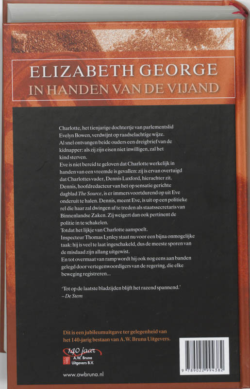 In handen van de vijand / Inspecteur Lynley-mysterie / 8 achterkant