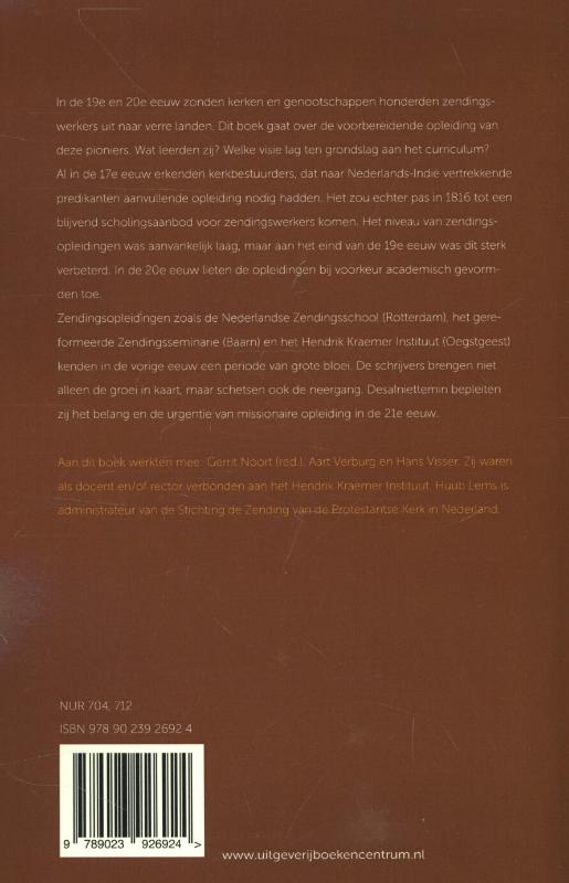 Protestantse zendingsopleiding in Nederland ( 1797-2010 ) achterkant