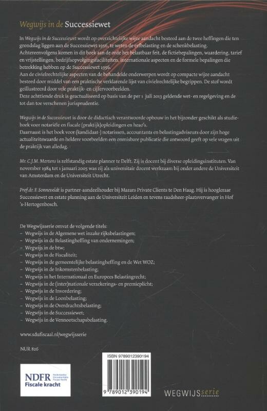 Wegwijs in de successiewet / Wegwijsserie / 2 achterkant