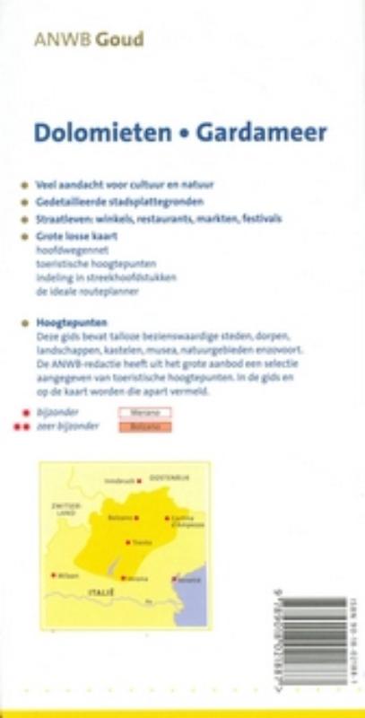 Dolomieten, Gardameer / ANWB goud achterkant
