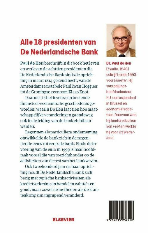 Alle 19 presidenten van De Nederlandsche Bank achterkant