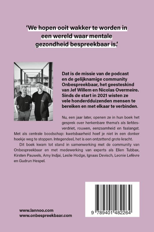 Omdat we hier niet genoeg over praten / Onbespreekbaar achterkant