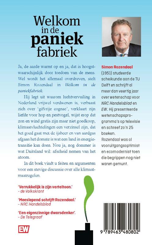 Welkom in de paniekfabriek / EW Boeken Welkom in de paniekfabriek / EW Boeken achterkant