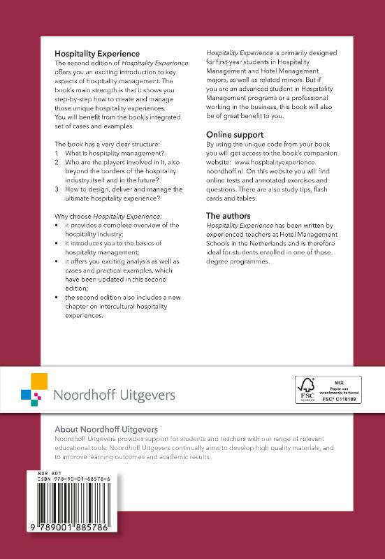 dropship Hospitality experience / Vast Boek / Noordhoff dropship Hospitality experience / Vast Boek / Noordhoff achterkant
