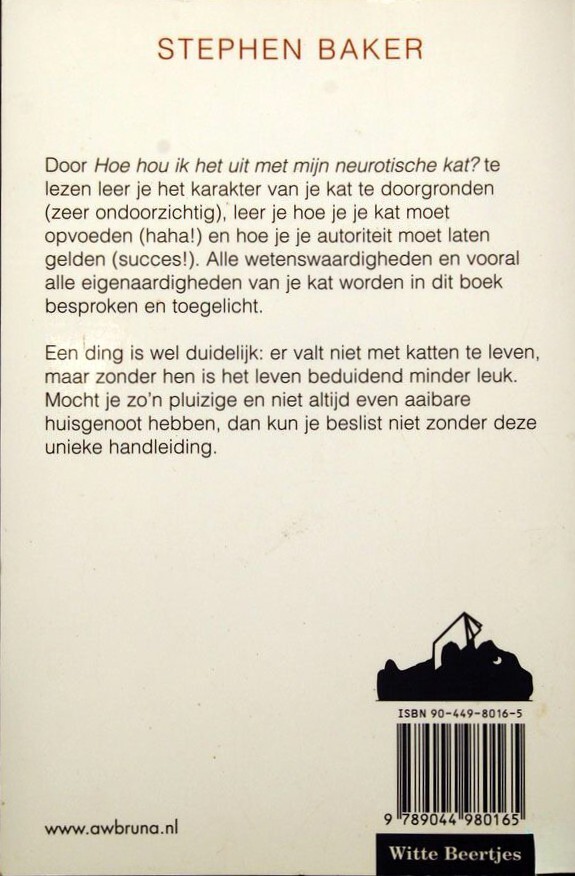Hoe hou ik het uit met mijn neurotische kat? / Witte beertjes / 8016 achterkant