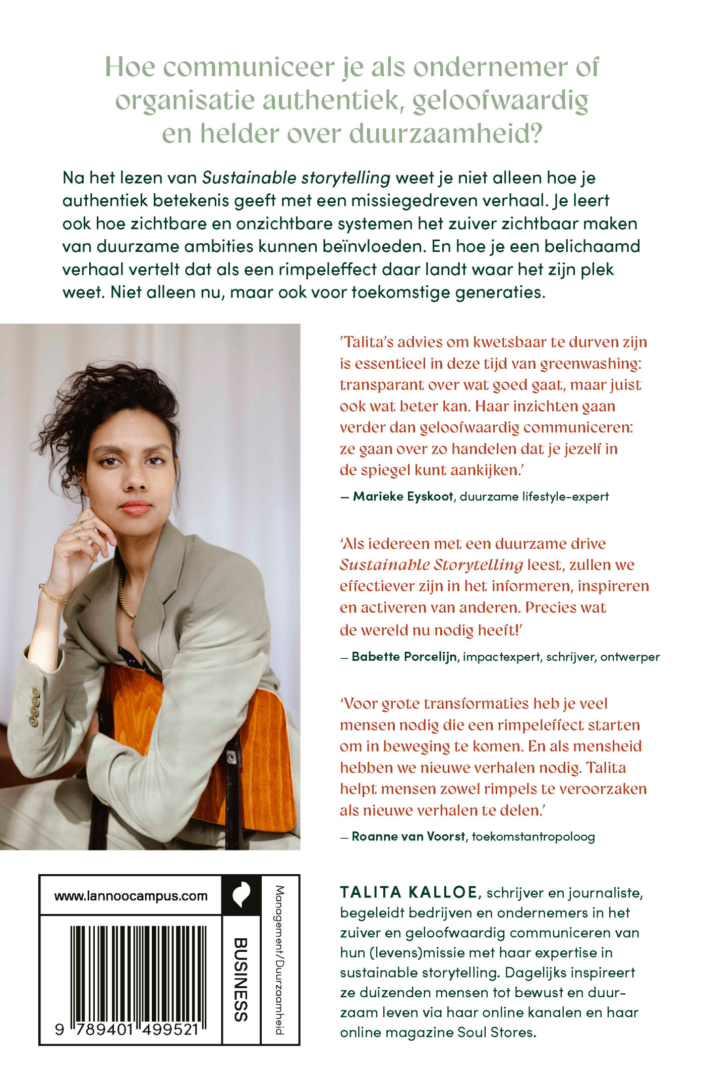 Sustainable storytelling achterkant