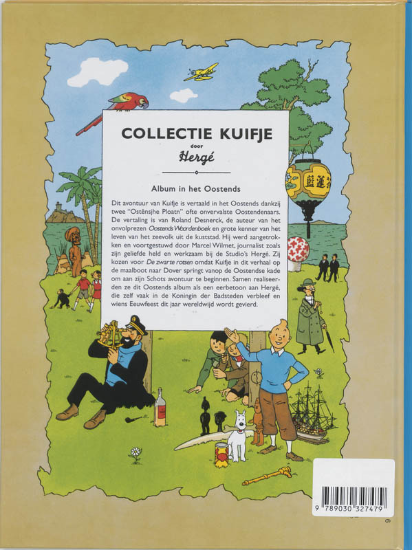 Kuifje dialect Et Doenker Ejland (Oostends) achterkant
