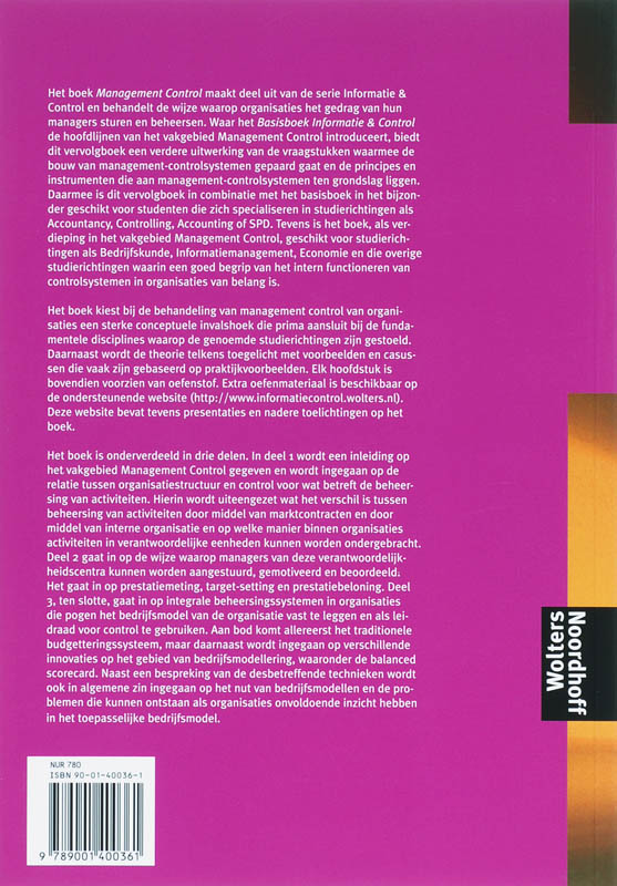 Informatie & Control - Managementcontrol achterkant