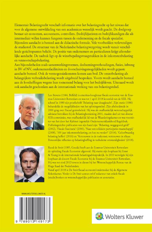 Elementair Belastingrecht Theorieboek 2018/2019 achterkant