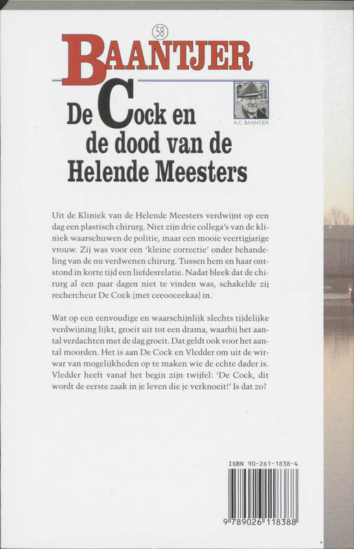 De Cock en de dood van de Helende Meesters / Baantjer / 58 achterkant