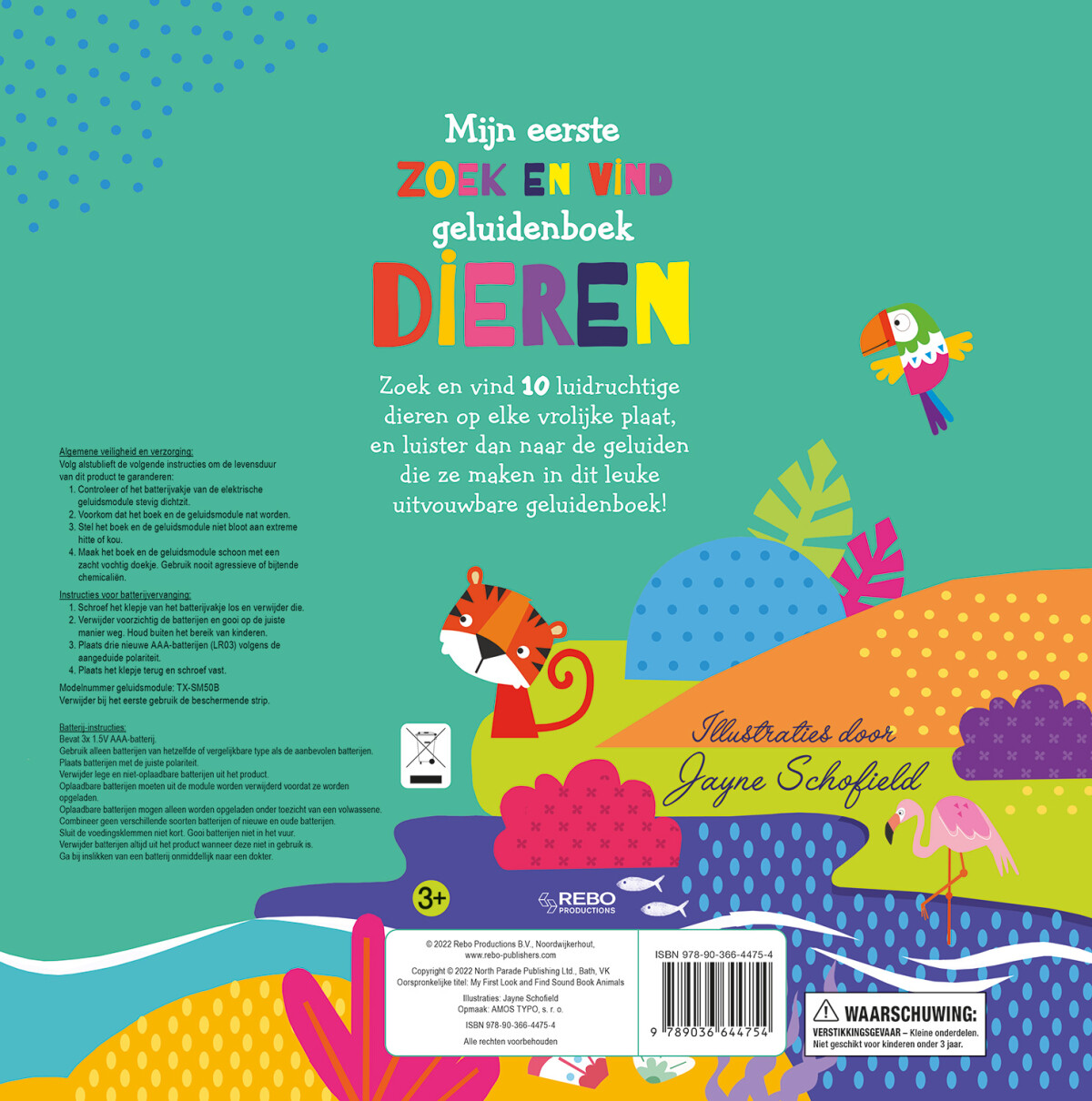 Dieren - Mijn eerste zoek en vind geluidenboek achterkant