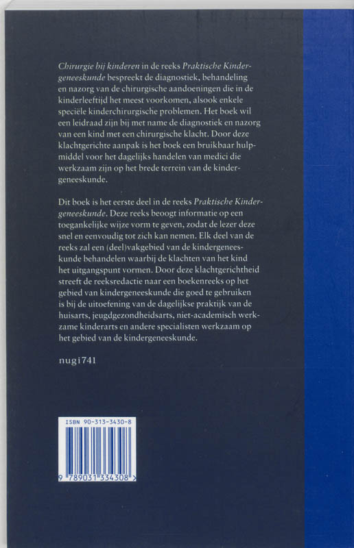 Chirurgie bij kinderen / Praktische kindergeneeskunde Chirurgie bij kinderen / Praktische kindergeneeskunde achterkant