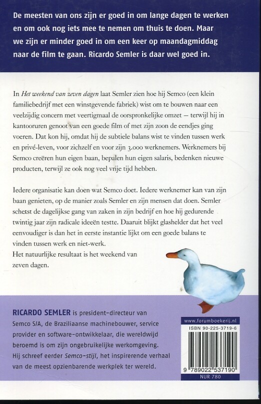 Het weekend van zeven dagen achterkant