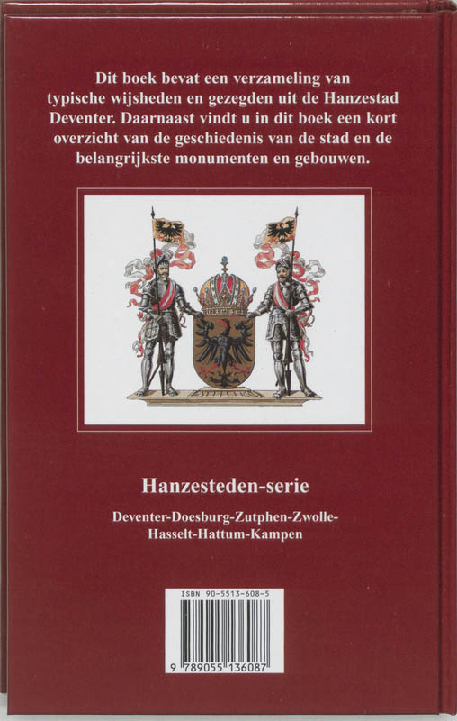 Deventerse Wiesheden, uutdrukkingen en vasjes / Hanzesteden-serie / 1 achterkant