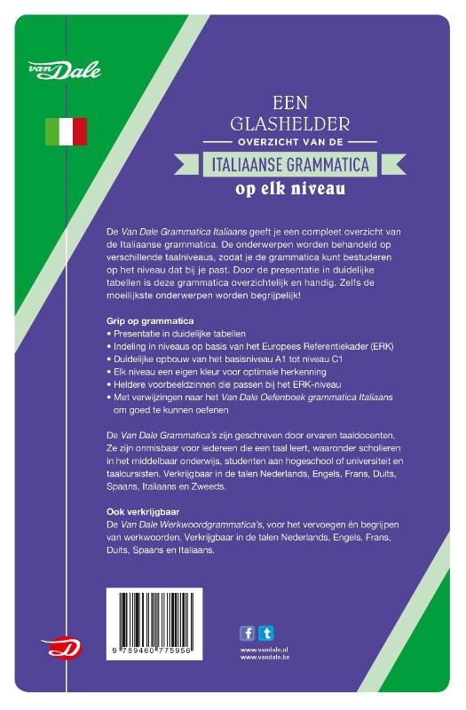 Van Dale grammatica Italiaans / Van Dale grammatica's achterkant