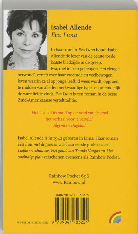 Eva Luna / Rainbow pocketboeken / 696 achterkant