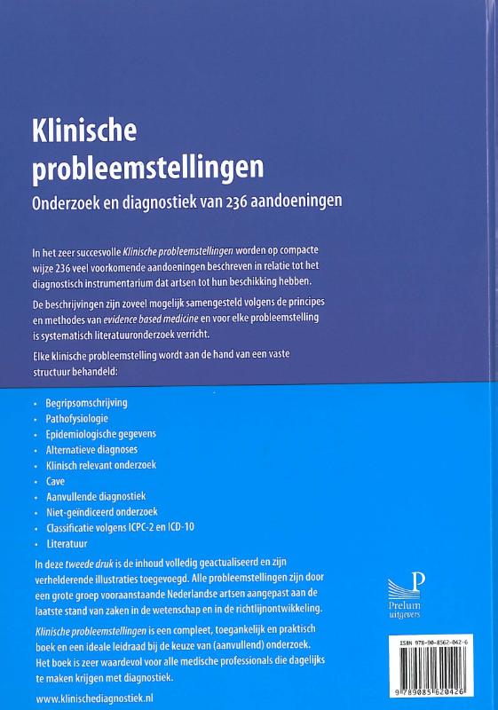 Compendium Klinische Diagnostiek 1 -   Klinische probleemstellingen achterkant