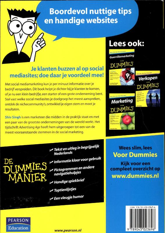 Voor Dummies - Social media marketing voor Dummies achterkant