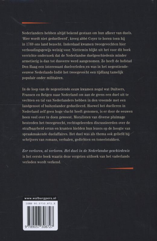Het duel in de Nederlandse geschiedenis achterkant