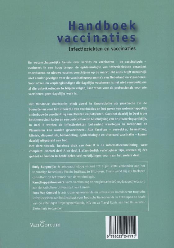 Handboek vaccinaties deel B infectieziekten en vaccinaties achterkant