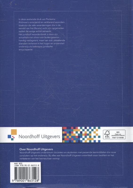 Fockema Andreae's juridisch woordenboek Fockema Andreae's juridisch woordenboek achterkant