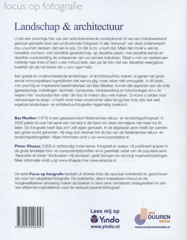 Landschap en architectuur / Focus op fotografie Landschap en architectuur / Focus op fotografie achterkant