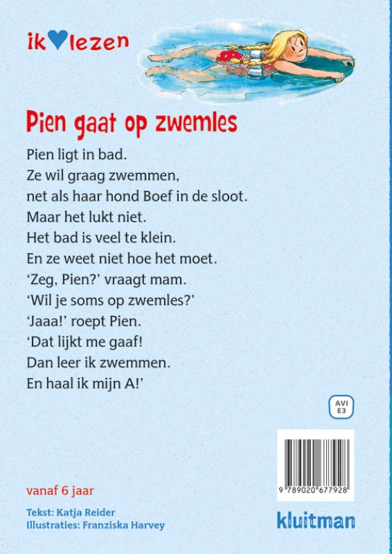 Pien gaat op zwemles / Ik ♥ lezen achterkant