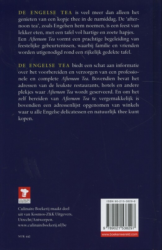 Culinaire boekerij De Engelse tea / Culinaire boekerij achterkant