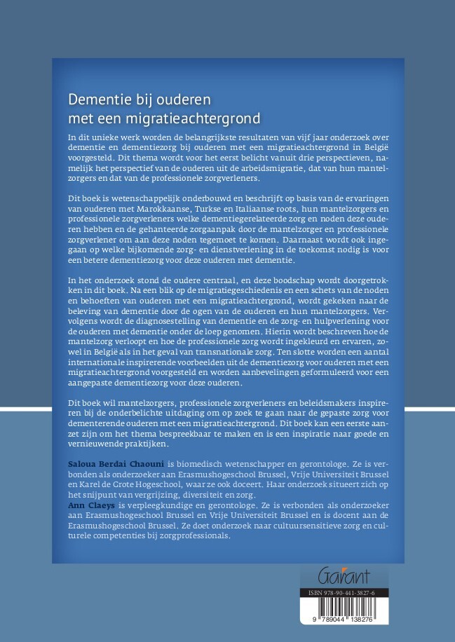 Dementie bij ouderen met een migratieachtergrond achterkant