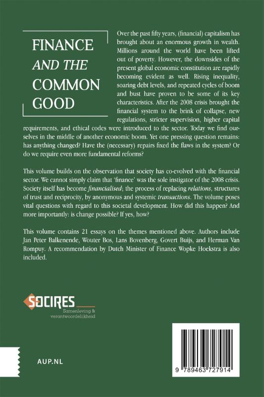 Finance and the Common Good achterkant