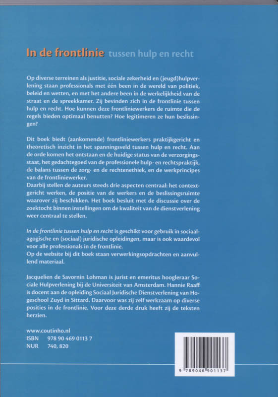In de frontlinie tussen hulp en recht In de frontlinie tussen hulp en recht achterkant