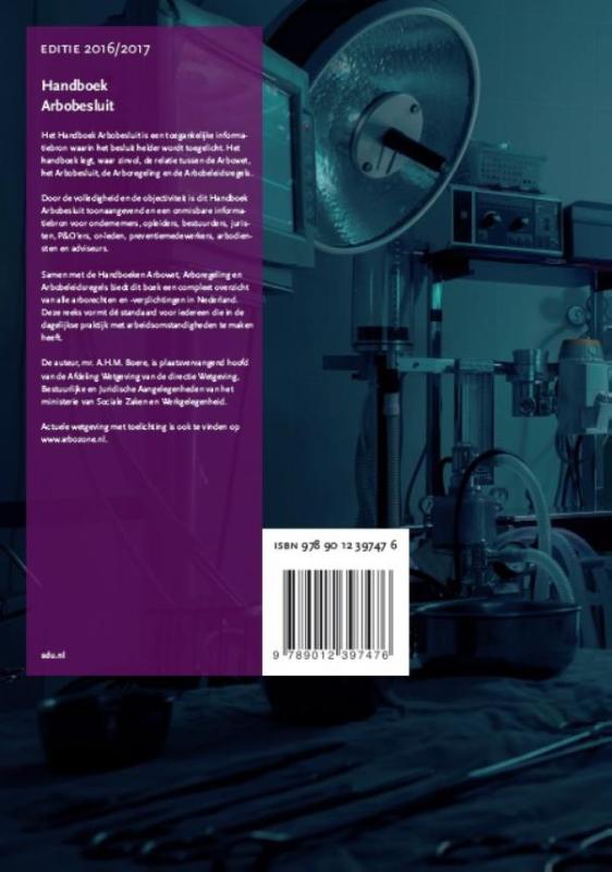 Handboek Arbobesluit Editie 2016/17 achterkant
