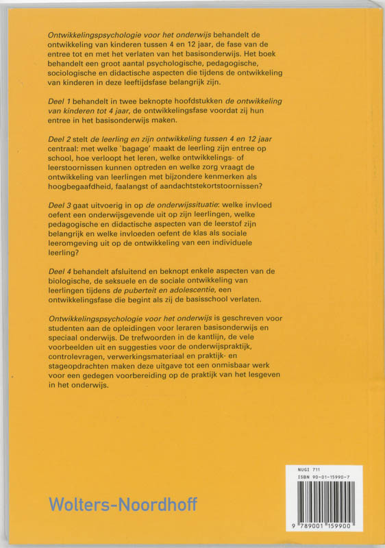 Ontwikkelingspsychologie voor het onderwijs Ontwikkelingspsychologie voor het onderwijs achterkant